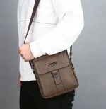 Sacs en Cuir Pour Hommes - Luxueux et à La Mode - Multi-Poches - Marron Foncé – Image 4