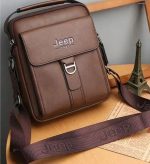 Sacs en Cuir Pour Hommes - Luxueux et à La Mode - Multi-Poches - Marron Foncé – Image 3