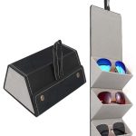 Étui à Lunettes Pliable 3 En 1 En Cuir PU - Multi-usages - Noir
