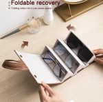 Étui à Lunettes Pliable 3 En 1 En Cuir PU - Multi-usages - Marron – Image 5