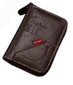 Portefeuille en Cuir D'inspiration Vintage Avec Plusieurs Emplacements Pour Cartes - Marron Foncé – Image 8