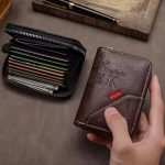 Portefeuille en Cuir D'inspiration Vintage Avec Plusieurs Emplacements Pour Cartes - Marron Foncé