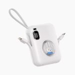 Mini Power Bank 2 en 1 Avec Câble Intégré - Chargeur Portable Rapide Bidirectionnel - Batterie Externe Pour Téléphone