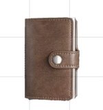 Portefeuille Avec Porte-cartes en Métal - Cuir - Marron Foncé – Image 4