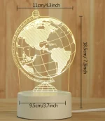 Veilleuse 3D En Forme Un Globe - LED - USB Power - Lampe Décoratif – Image 6