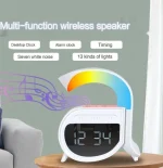 Veilleuse Haut-parleur Intégré - Chargeur Sans Fil - Montre Bluetooth Puissante Compatible Avec Les Appareils Android Et IPhone – Image 2