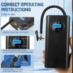 Pompe À Pneus Portable - Haute Qualité - 120 W - Affichage clair - Rechargeable – Image 5