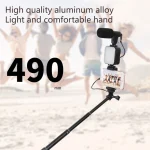 Kit Perche à Selfie 5 en 1 - Perche à Selfie Bluetooth - Avec Microphone - Trépied - Lumière LED – Image 5