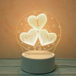 Lampe De Nuit À Base Én Bois Acrylique - USB power - Veilleuse - Gravée - Doré – Image 3