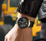 Montre Curren Pour Homme Avec Bracelet Bicolore en Acier Inoxydable Noir et Doré - Affichage De La Date - Résistante à L'eau – Image 5