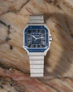 Montre Carrée Pour Homme - Chiffres Romains - Guichets De Date - Mécanique Automatique - Résistante à L'eau – Image 3