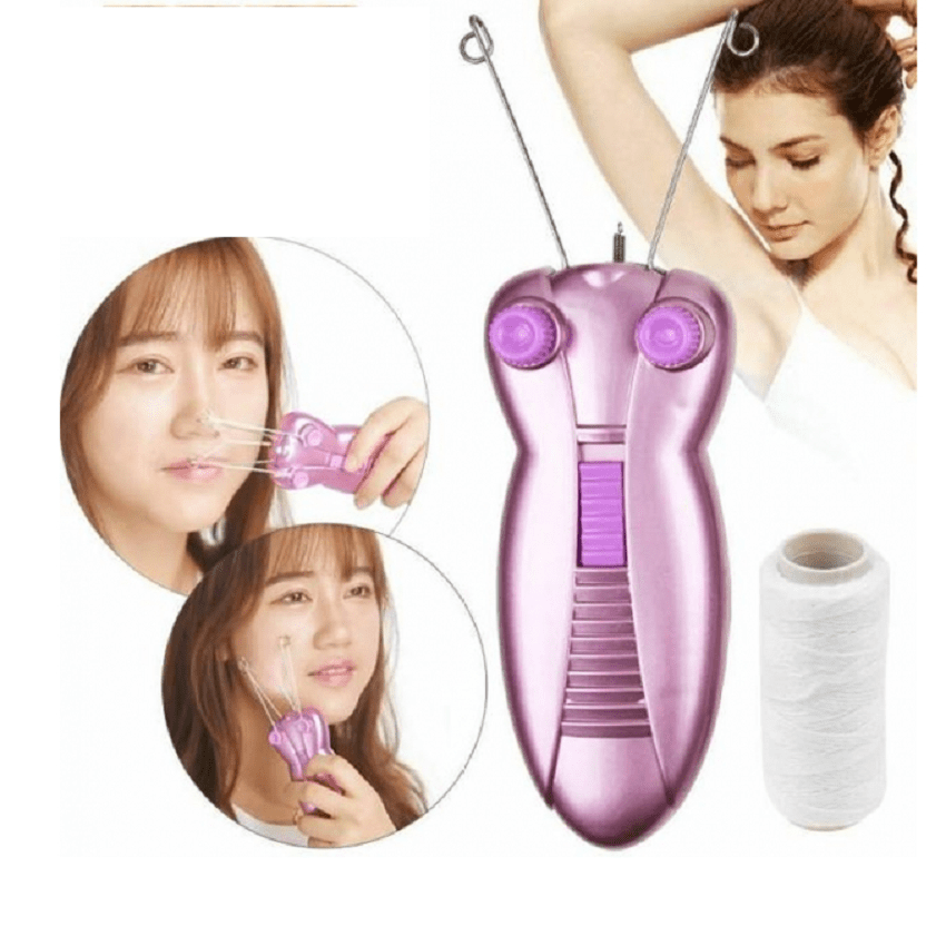 flamant-rose-epilateur-de-filetage-electrique-rechargeable-avec-fil-de-coton-1-1.png Épilateur Électrique - Avec Fil de Coton Pour Femme - Ne Laisse Aucun Poil - Rose – Image 1