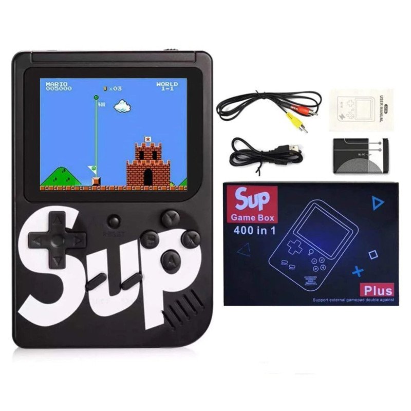 game-box-sup-plus-400-jeux-noir-1.jpg Jeu classique - 400 Jeux En 1 Avec Console - Compatible TV – Image 1
