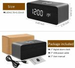 Réveil LED Horloge en Bois - Alarme - Température - USB - Avec Chargeur Sans Fil – Image 3