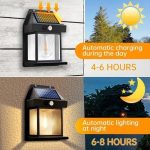 Pack De 4 Lampe Murale Solaire Avec Détecteur De Mouvement - 3 Modes D'éclairage - Étanche - Style Chalet – Image 4