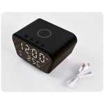 Réveil Numérique - Avec Chargeur Sans Fil 15w - LED Horloge Digitale- Réglable - Noir – Image 5