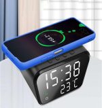 Réveil Numérique - Avec Chargeur Sans Fil 15w - LED Horloge Digitale- Réglable - Noir – Image 4