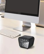 Réveil Numérique - Avec Chargeur Sans Fil 15w - LED Horloge Digitale- Réglable - Noir – Image 3
