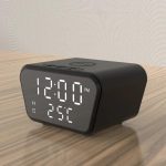 Réveil Numérique - Avec Chargeur Sans Fil 15w - LED Horloge Digitale- Réglable - Noir – Image 2