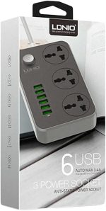 Prise D'extension De Courant - Antistatique - Comprend 6 Ports USBet 3 Prises Britanniques - Rallonge De 3 Metres – Image 6