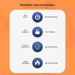 Multiprise Intelligent 6EN1 - 2 Port Prises CA - 3 USB - 1 TYPE C - Anti-Surtension Avec Interrupteur Ét Sécurité Enfant - T2435 - Noir – Image 5