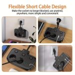 Multiprise Intelligent 6EN1 - 2 Port Prises CA - 3 USB - 1 TYPE C - Anti-Surtension Avec Interrupteur Ét Sécurité Enfant - T2435 - Noir – Image 6