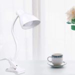 Lampe De Bureau Flexible Avec Pince Et Interrupteur - Prise - Blanc – Image 2