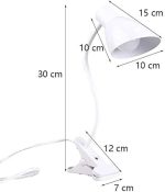 Lampe De Bureau Flexible Avec Pince Et Interrupteur - Prise - Blanc – Image 5