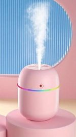 Petit Humidificateur D'air - Maison Et Voiture - Diffuseur D'huiles Aromatiques Àultrasons - Brume Muette - Rose – Image 3