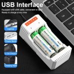 Lot De 4 Piles Rechargeables NI-MH GP 2700 MAH + Chargeur de Piles AAA/AA à 2 Fontes - USB – Image 7