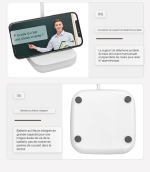 Lampe De Bureau Flexible Lampe De Bureau Flexible - Support Téléphone - Chargement USB - 3 Modes D'éclairage - Bouton Tactile - Blanc – Image 2