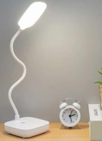 Lampe De Bureau Flexible Lampe De Bureau Flexible - Support Téléphone - Chargement USB - 3 Modes D'éclairage - Bouton Tactile - Blanc – Image 13