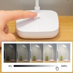 Lampe De Bureau Flexible Lampe De Bureau Flexible - Support Téléphone - Chargement USB - 3 Modes D'éclairage - Bouton Tactile - Blanc – Image 3