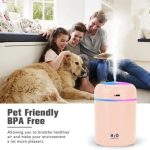 Diffuseur De Parfum Portable Avec Lumière Colorée- 300 Ml - Rose – Image 6