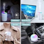 Diffuseur De Parfum Portable Avec Lumière Colorée- 300 Ml - Blanc – Image 10