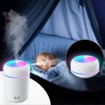 Diffuseur De Parfum Portable Avec Lumière Colorée- 300 Ml - Blanc