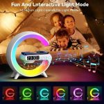 Haut-parleur Bluetooth intelligent Rechargeable - Réveil - Chargeur Sans Fil avec 15 W - Veilleuse LED RGB – Image 7