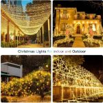 Pack De 10 Guirlande De Fête Lumineuse Décorative - Étanche - 8 Modes - 100 LED - Double Fiche - 100M - Jaune – Image 3