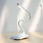 Lampe De Bureau LED - USB Ou Piles - Flexible Avec interrupteur Tactile - 3 Niveaux De Luminosité - Blanc – Image 2
