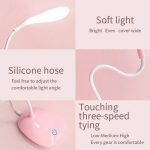 Lampe De Bureau LED - USB Ou Piles - Flexible Avec interrupteur Tactile - 3 Niveaux De Luminosité - Blanc – Image 5