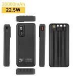 ASPOR Power Bank 20000 mAh - Charge Rapide Avec Cables Intégrés 4 en 1 – Image 4