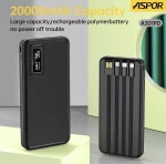 ASPOR Power Bank 20000 mAh - Charge Rapide Avec Cables Intégrés 4 en 1 – Image 3