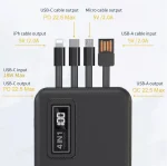 ASPOR Power Bank 20000 mAh - Charge Rapide Avec Cables Intégrés 4 en 1 – Image 5