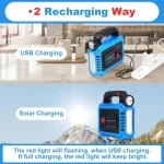 Torche Lampe Portable - Rechargeable - Solaire - Multifonctions - Bleu – Image 7