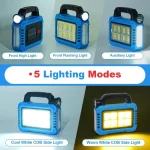 Torche Lampe Portable - Rechargeable - Solaire - Multifonctions - Bleu – Image 8