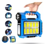 Torche Lampe Portable - Rechargeable - Solaire - Multifonctions - Bleu