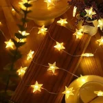 Guirlande Lumineuse Led - Étoiles - en Plastique pour Décoration du Ramadan et De L’Aïd – 20 LED - 3M – Deux Modes D’éclairage – Image 3
