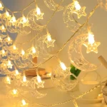 Guirlande Lumineuse Lune & Étoiles 20 LED – 3,5M – Blanc Chaud - Décoration Ramadan - P/NV – Image 3