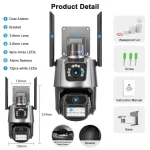 Caméra de Surveillance Extérieure JORTAN JT-9687 – Double Objectifs 6MP – Wi-Fi – PTZ – IP66 – Image 10