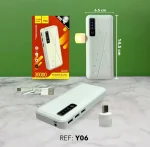 Power Bank Y06 - 30 000 mAh - Charge Rapide - Écran Digital & Lampe LED – Blanc